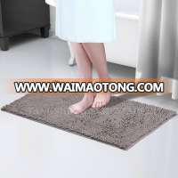 Non-slip TPR  machine washable chenille bathroom rug pad carpet shower microfiber bath mat for tub