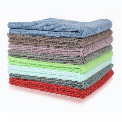 Wholesale Premium Custom Logo 30x30cm 260gsm Polyester Car Kitchen Household Wrap Knitted Terry Microfiber Cleaning Cloth Towel